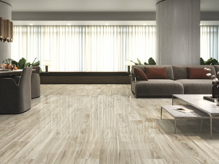 Luster Maple Polished Wood effect Porcelain 20x120cm